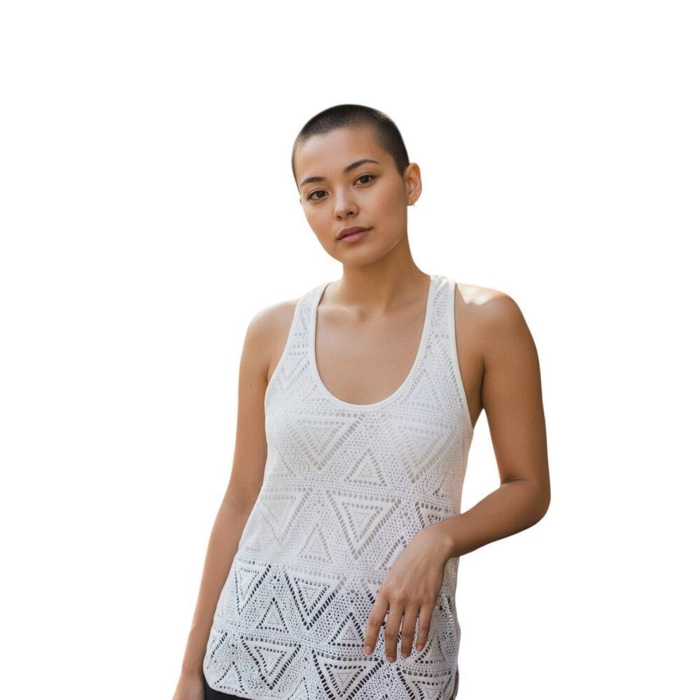 AEROPOSTALE WHITE MESH TRIANGLE DESIGN TANK TOP SZ.S GUC.